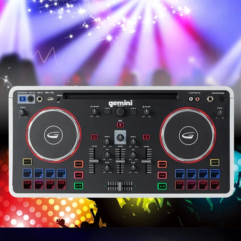 Mobile DJ player, DJ controller, MIDI controller, computer player, multi-function built-in sound card