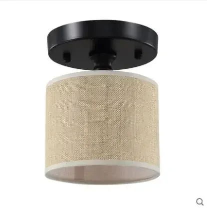 مصباح سقف أمريكي صغير، ممر الشرفة، الممر، الشرفة، مصباح سقف مستدير، إضاءة قماش LED بسيطة #3