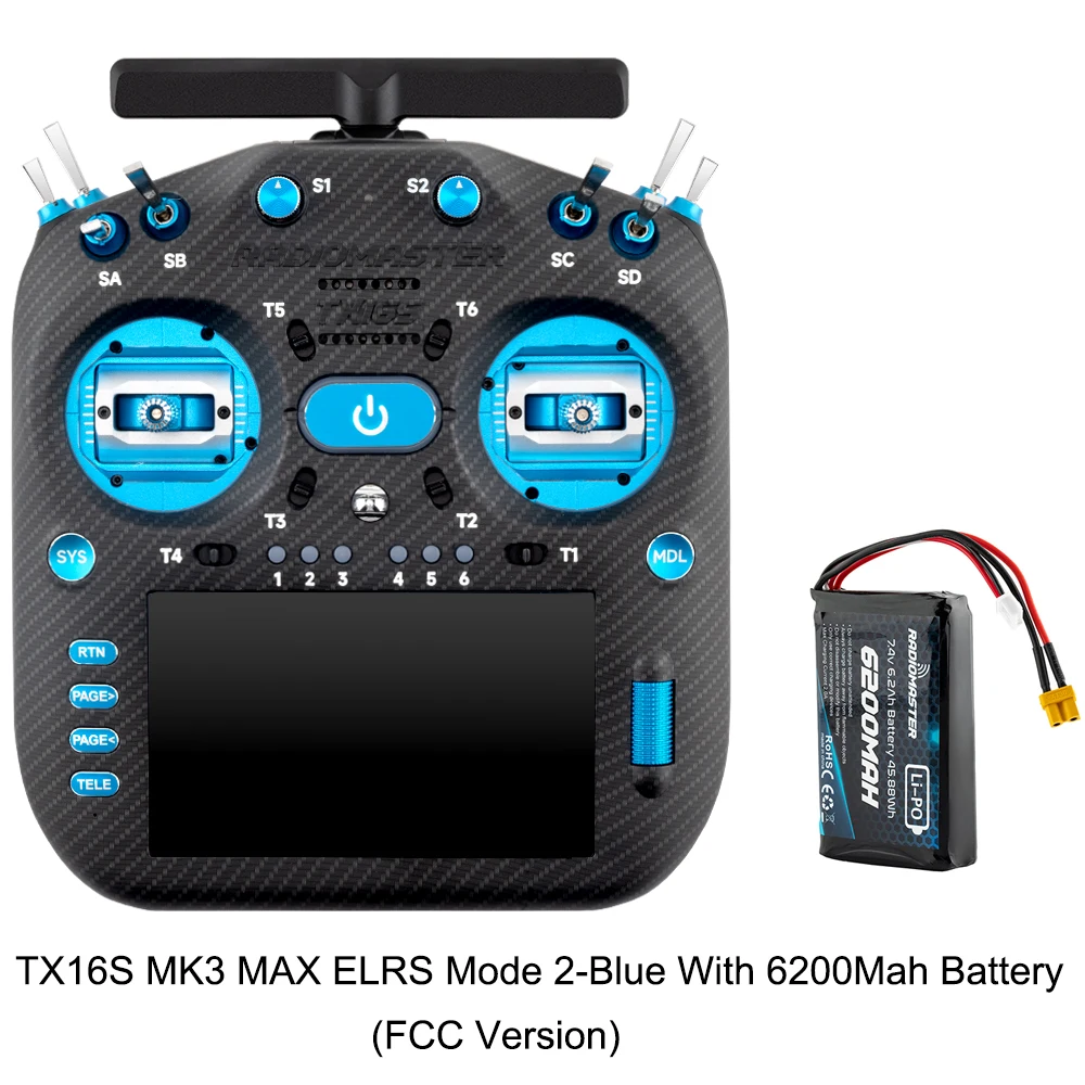 Pre-order RadioMaster TX16S MK3 MAX 2.4GHz 900MHz AG02 CNC Hall Gimbal 5 inch IPS touchscreen EdgeTX ExpressLRS radiocontroller