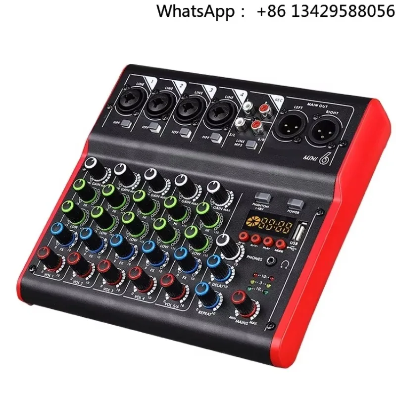 MINI4 RIY Brand 30W 4-Channel USB Audio Mixer Console Portable Powerful Audio Equipment 1 Year Warranty