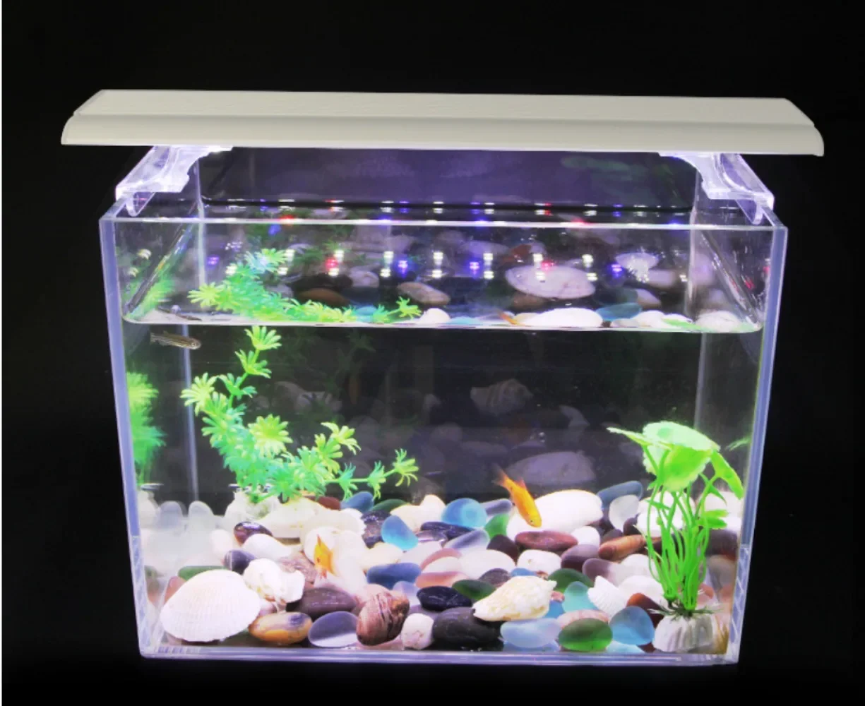 Luz LED multicolor para acuario con radios extensibles, luz para plantas de pecera, LED marino de agua de mar impermeable, 3 modos de color de luz