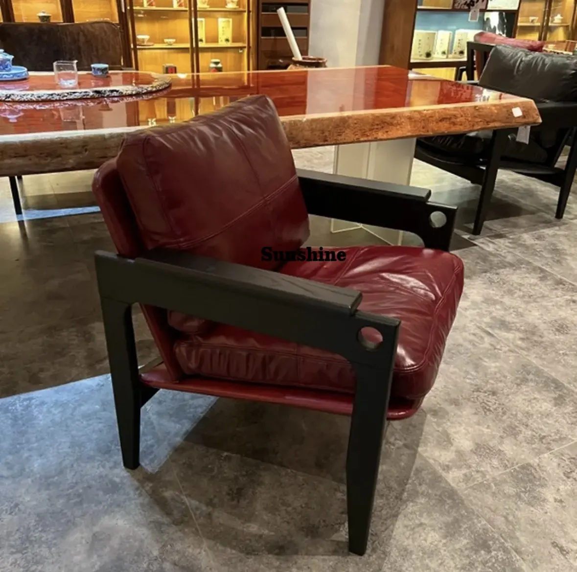 

Solid wood sofa chair antique household tea room host and guest chair single sofa