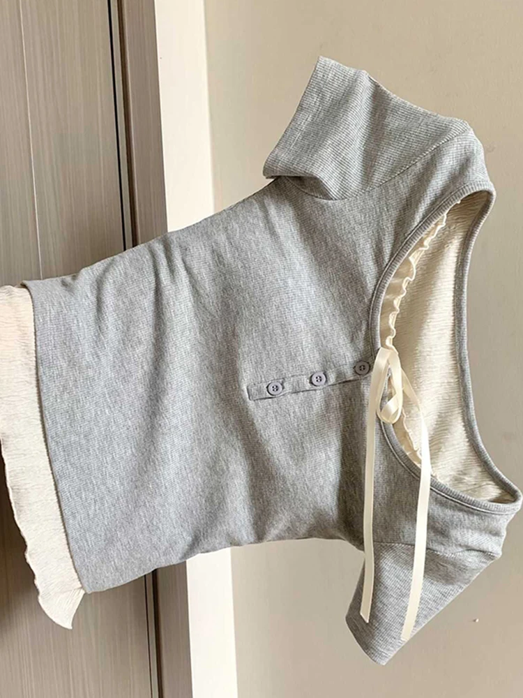   เสื้อยืดแขนยาวทรงสลิมมิ่งสำหรับผู้หญิง ดีไซน์แฟชั่นจาก Inspired Mo Two-Piece ort Sve T-irt