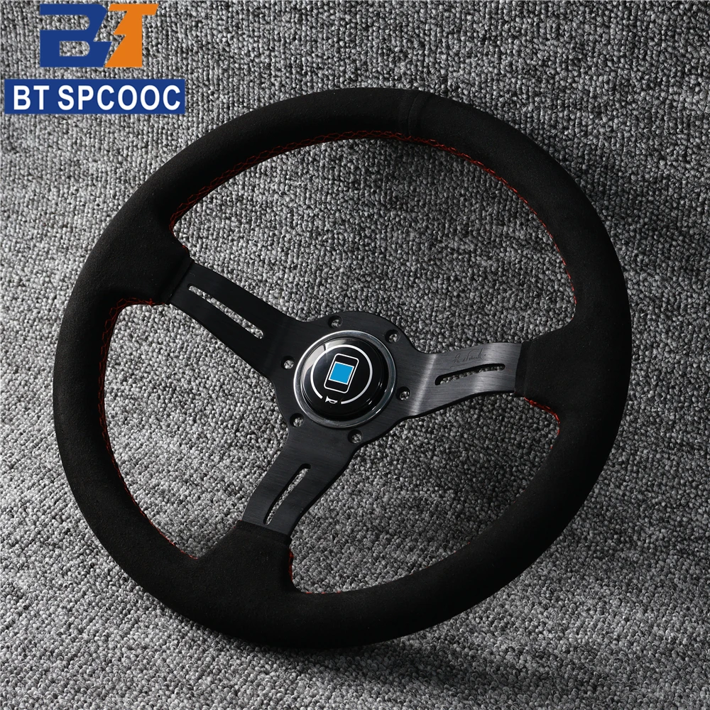 13inch 330mm Steering Wheel Perforated Leather/Suede mo For Universal