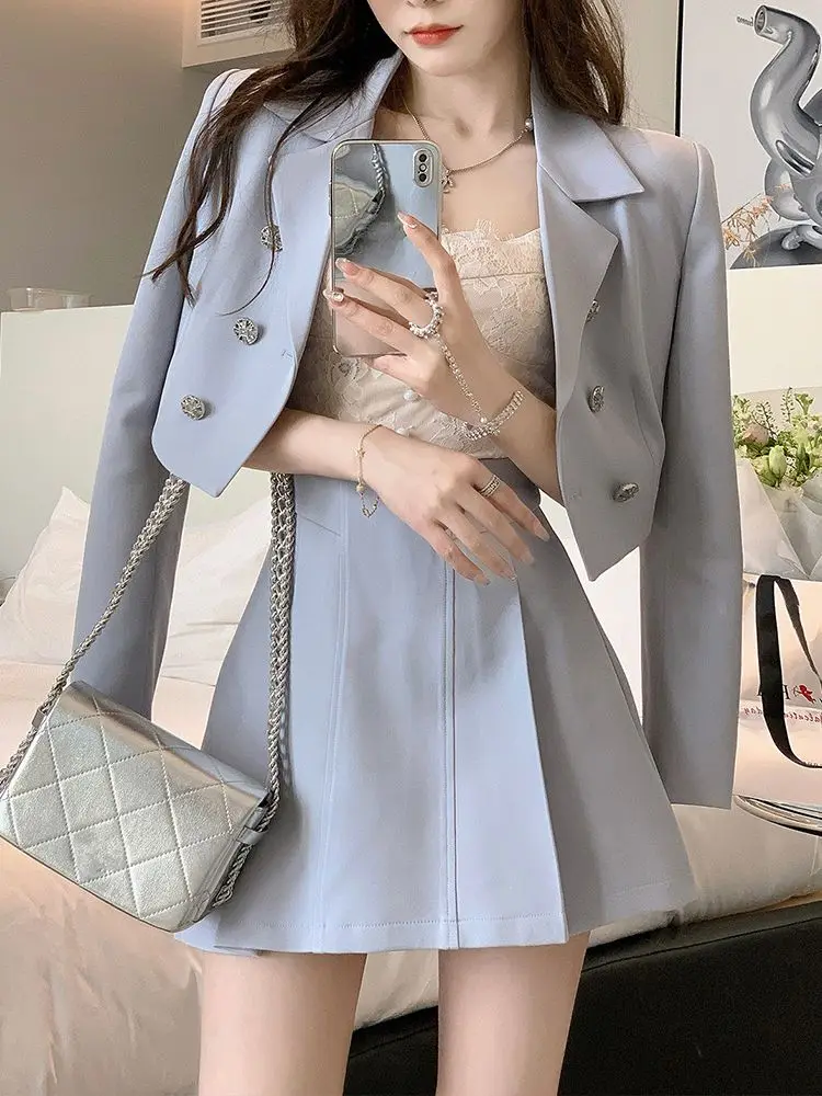 Autumn Elegant Two Piece Skirt Set Women Solid Sweet Party Midi Skirt Suit Female Casual Korean Fashion Chic Long Skirt Set 2023