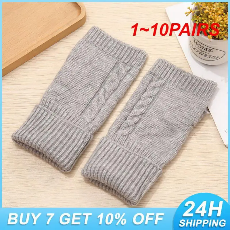 

1~10PAIRS Cashmere Woolen Gloves Fashion Clothing Accessories Essential Keep Warm Cashmere Fingerless Gloves Autumn And Winter