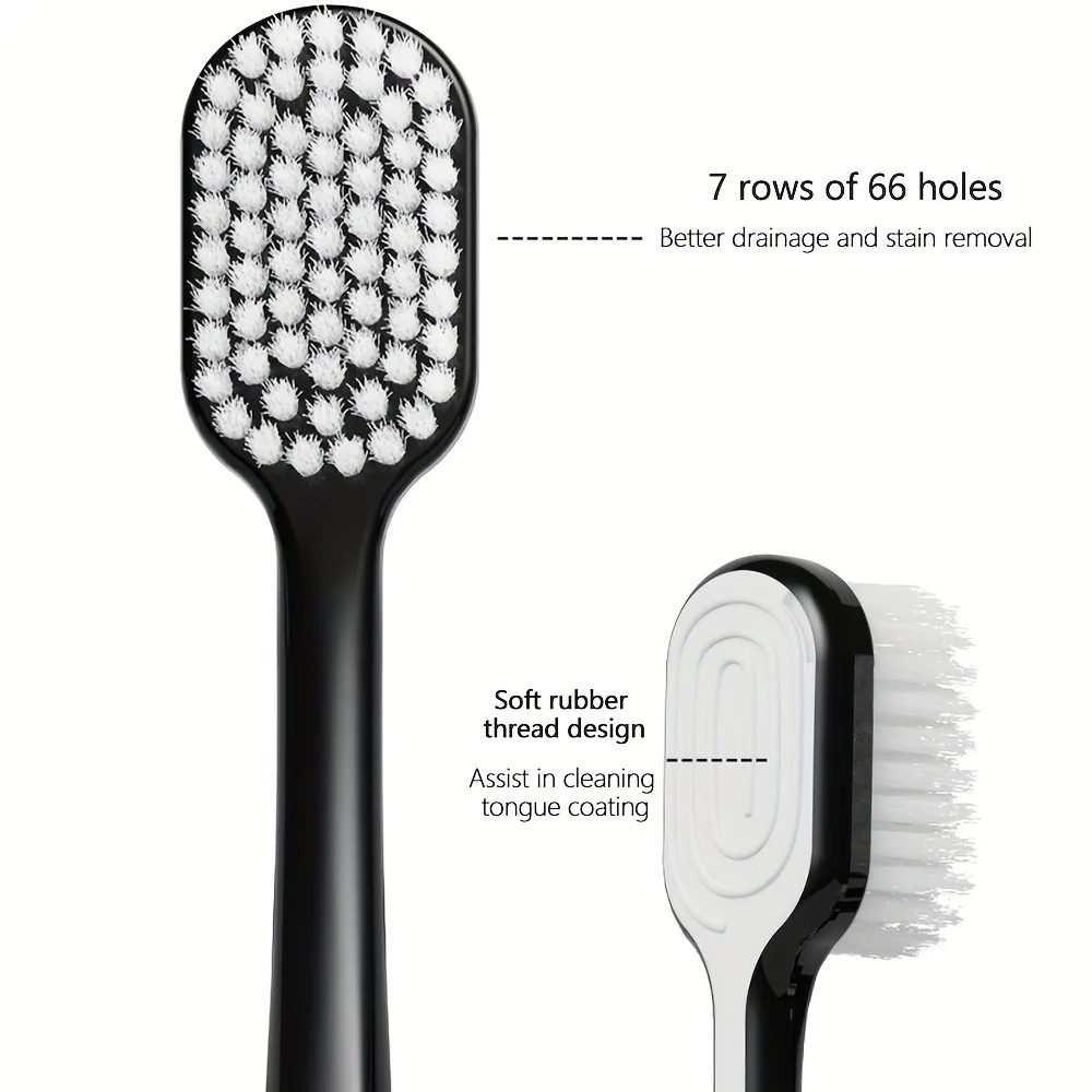 2pcs Advanced Soft Bristled Couple Toothbrush, Wide Head Cleaning and Gum Protection Toothbrush,  for Gift Home Use Toothbrush