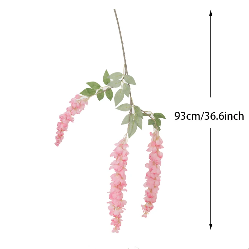 3/5 Zweige Künstliche Glyzinienblumen Seiden-Hängepflanze Wanddekoration für Zuhause Künstliche Hochzeits-Weihnachtsparty Outdoor-Bogendekoration – Detail 3