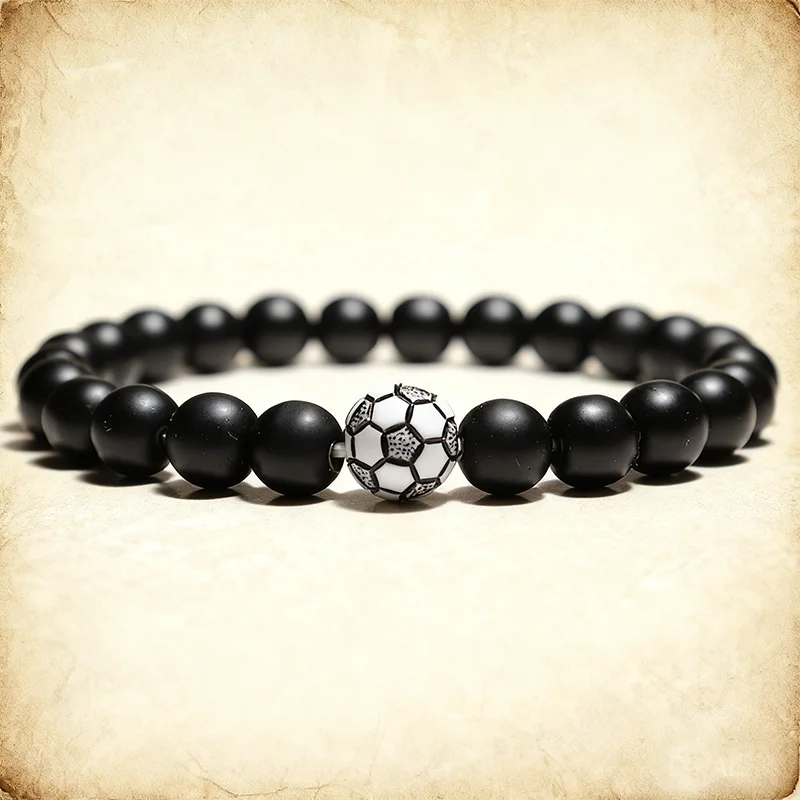 سوار كرة القدم الحديث الرجال النساء 3 الألوان المتاحة 8 مللي متر الجزع الأحمر Howlite حجر ستراند سوار كرة القدم المتحمسين اكسسوارات #4