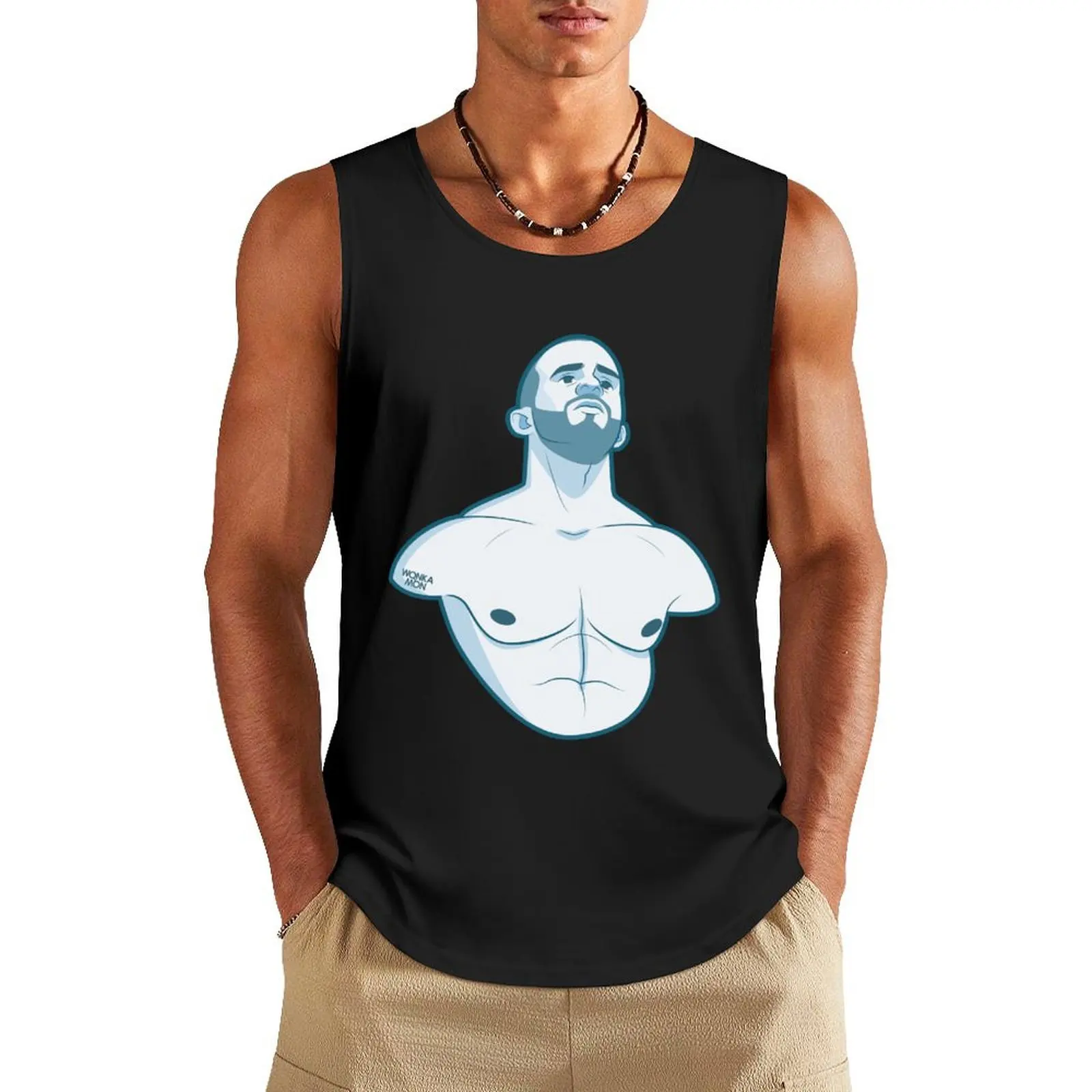 Blue Chest Tank Top T-shirt men T-shirt man