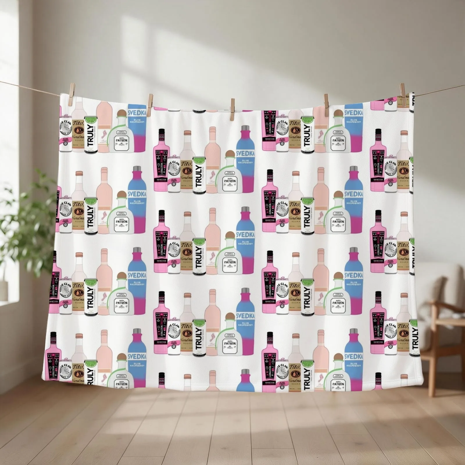 mix alcohol Throw Blanket couch cozy soft plush fuzzy picnic outdoor blanket