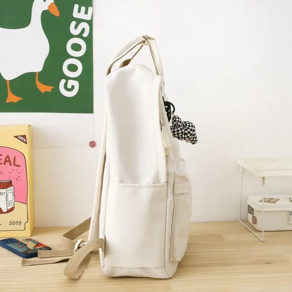 Lightweight Waterproof Women Backpack Large Capacity Nylon School Bag Solid Color Ergonomic Laptop Book Bag Leisure