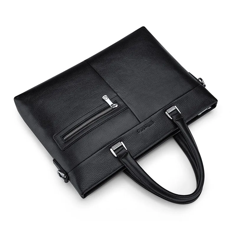 الرجال حقيبة الموضة عادية واحدة الكتف حقيبة يد كروس الرجال حقيقية حقيبة ساعي الرجال الجلود حقيبة كمبيوتر محمول للأعمال #4