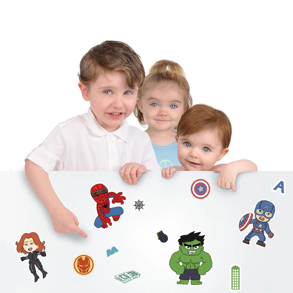 8/16Sheets Disney Spiderman and His Amazing Friends Stickers Puzzle Make-a-Face Game For Kids DIY Children Assemble Jigsaw Toys