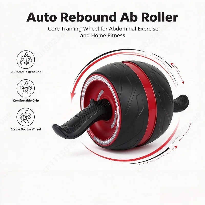 Auto Rebound Ab Roller Trainer, Home Abdominal Exercise Wheel for Beginner Men Women Core Muscle Workout