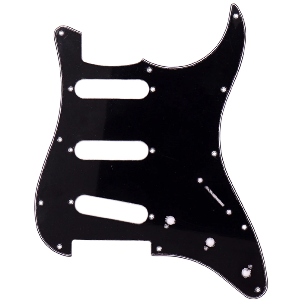 SSS Layout Electric Guitar Pickguard with 11 Hole Mounting System Using Multi Layer Celluloid PVC Construction