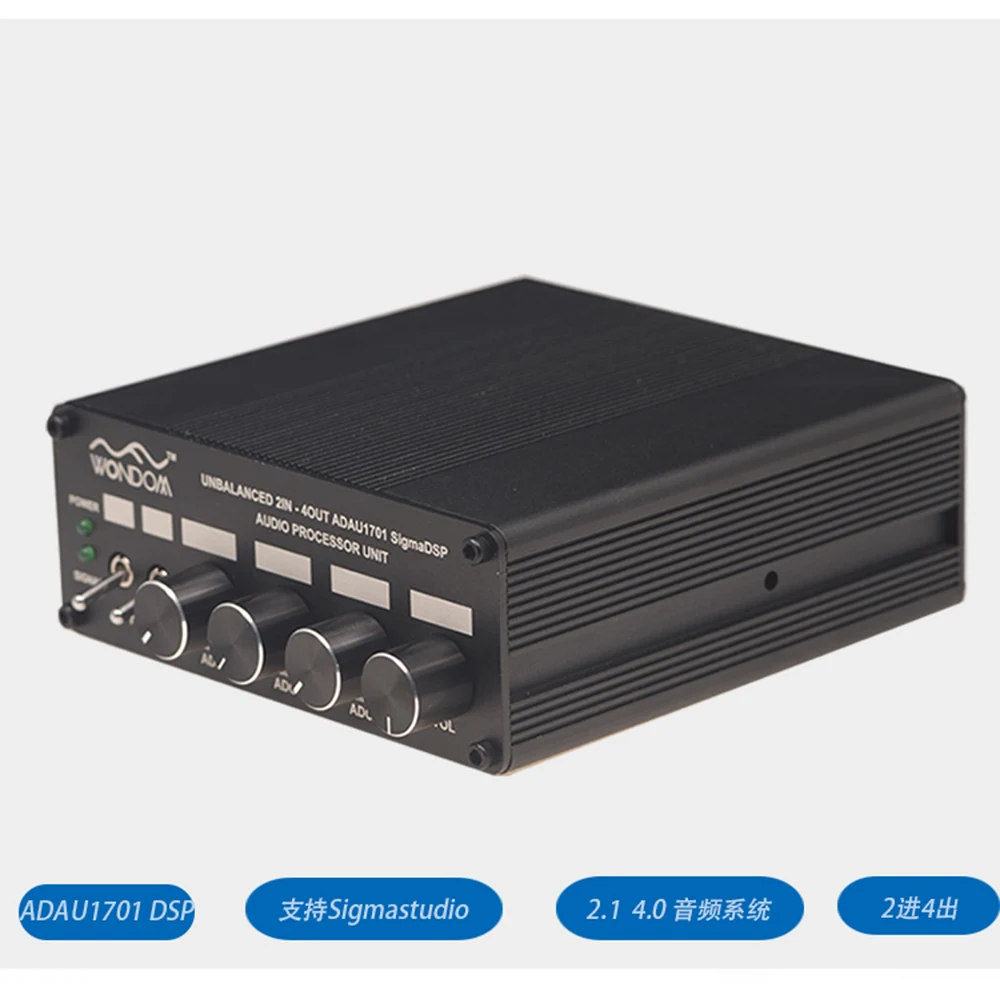 

ADAU1701 2.1 4.0 DSP Audio Processing 24-bit ADC/DAC 2 In 4 Out Electronic Crossover for Subwoofer 48kHz Support SigmaStudio