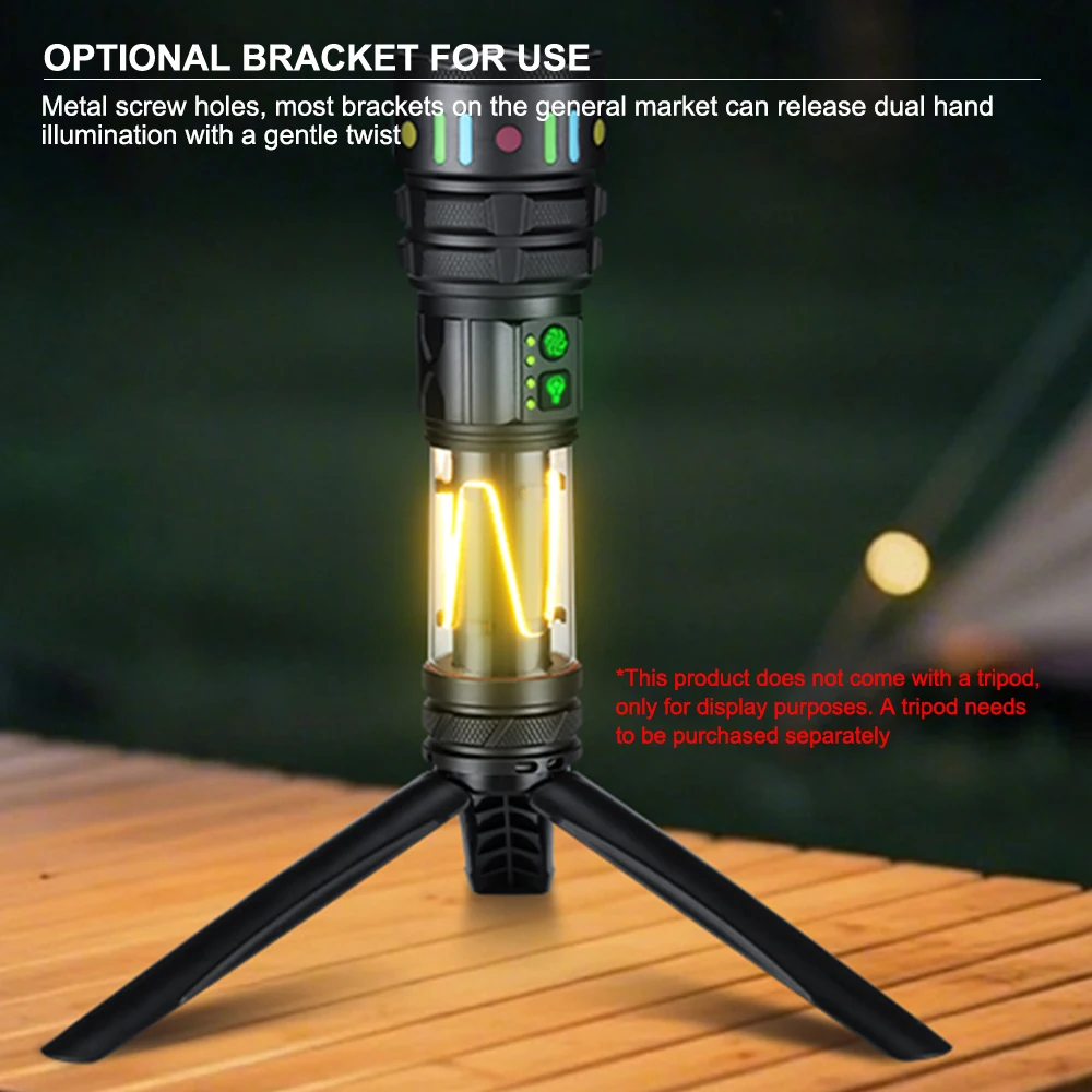 Amanfire A5 Flashligh 20W Linterna LED Recargable Telescopic Zoom Luces Laterales Outdoor Waterproof Stent Flashlight
