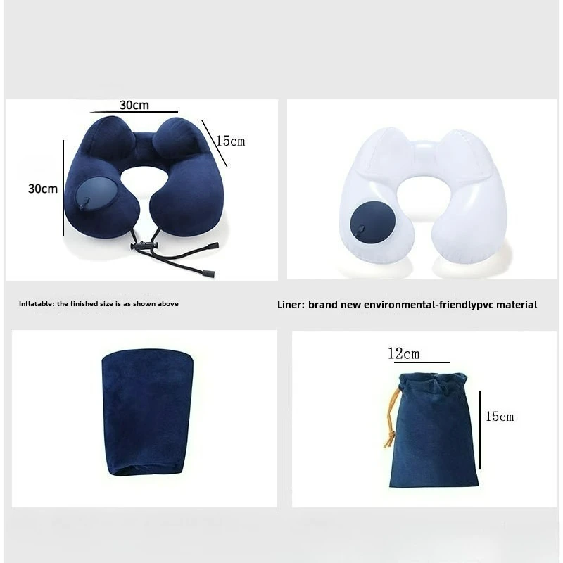 Gobba ​ ​ pressione Cuscino gonfiabile a forma di U Cuscino gonfiabile Cuscino portatile per auto a casa per viaggi d'affari all'aperto