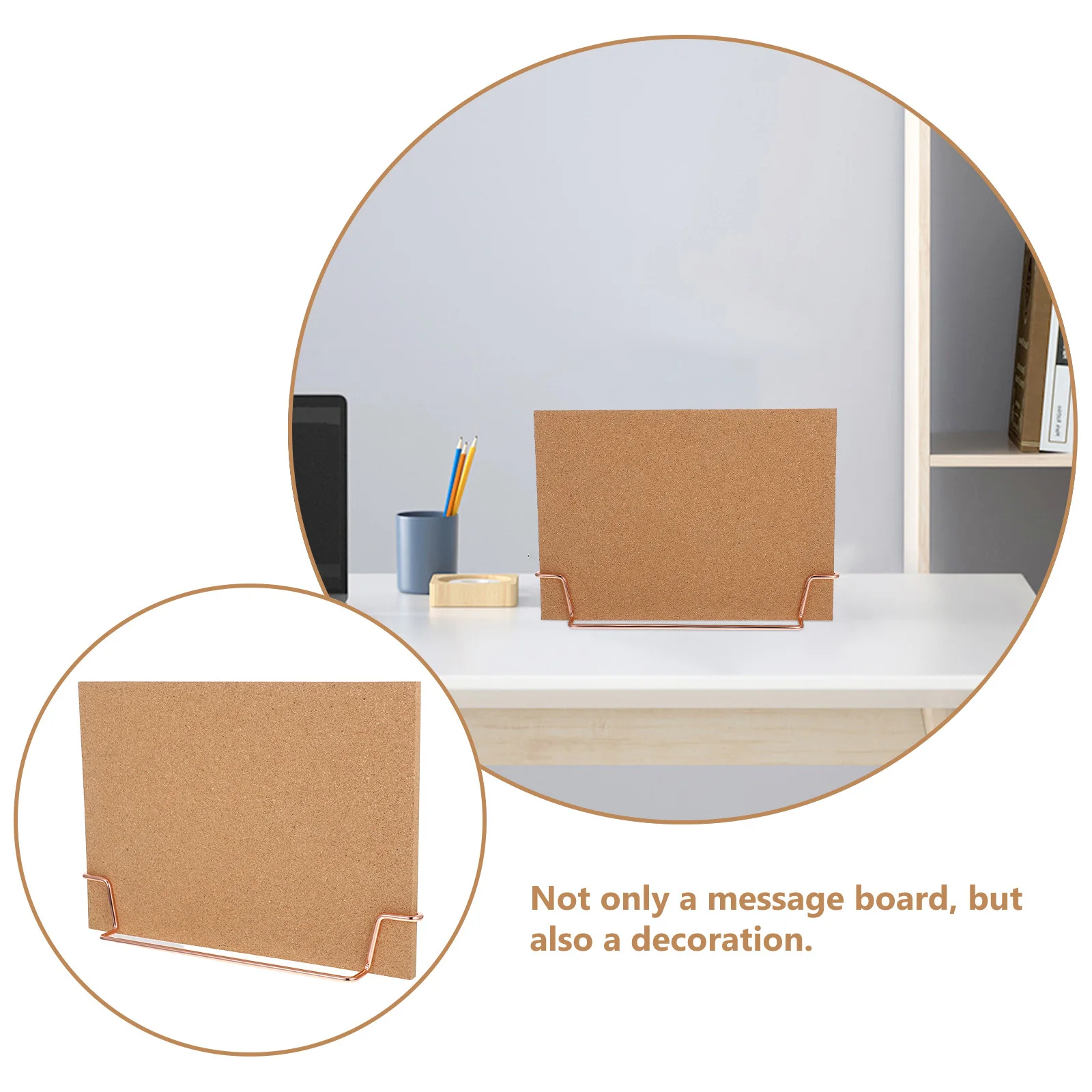 

1Set Desktop Cork Board Memo Display Board for Notes Photos and Reminders Compact Office Bulletin Organizer with Push Pins
