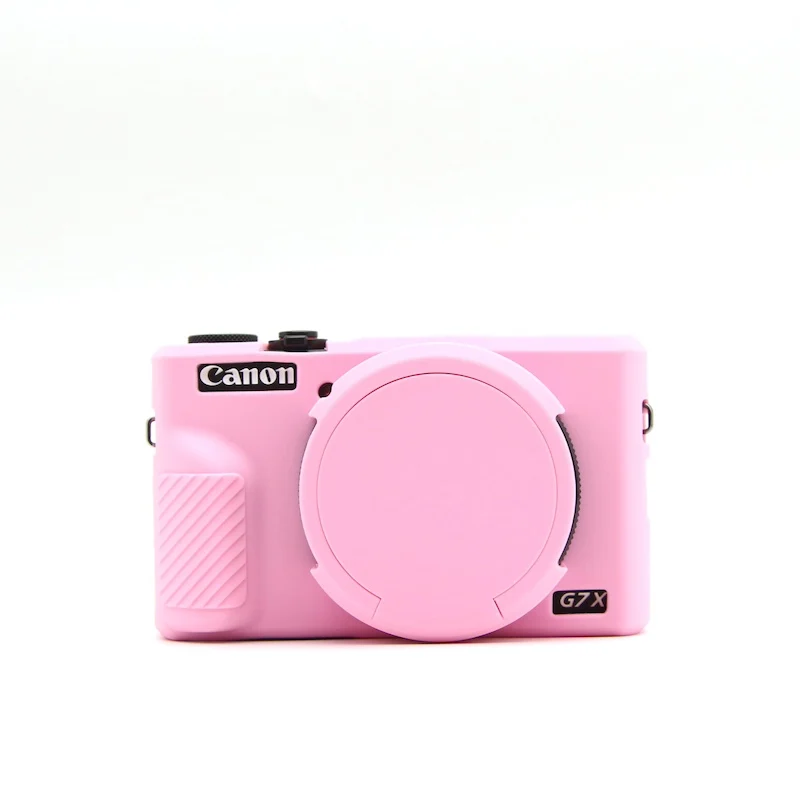 Soft Silicone Rubber Armor Camera Body Case For Canon G7X Mark III G7XIII G7X3 Shockproof Cover With Lens Cap