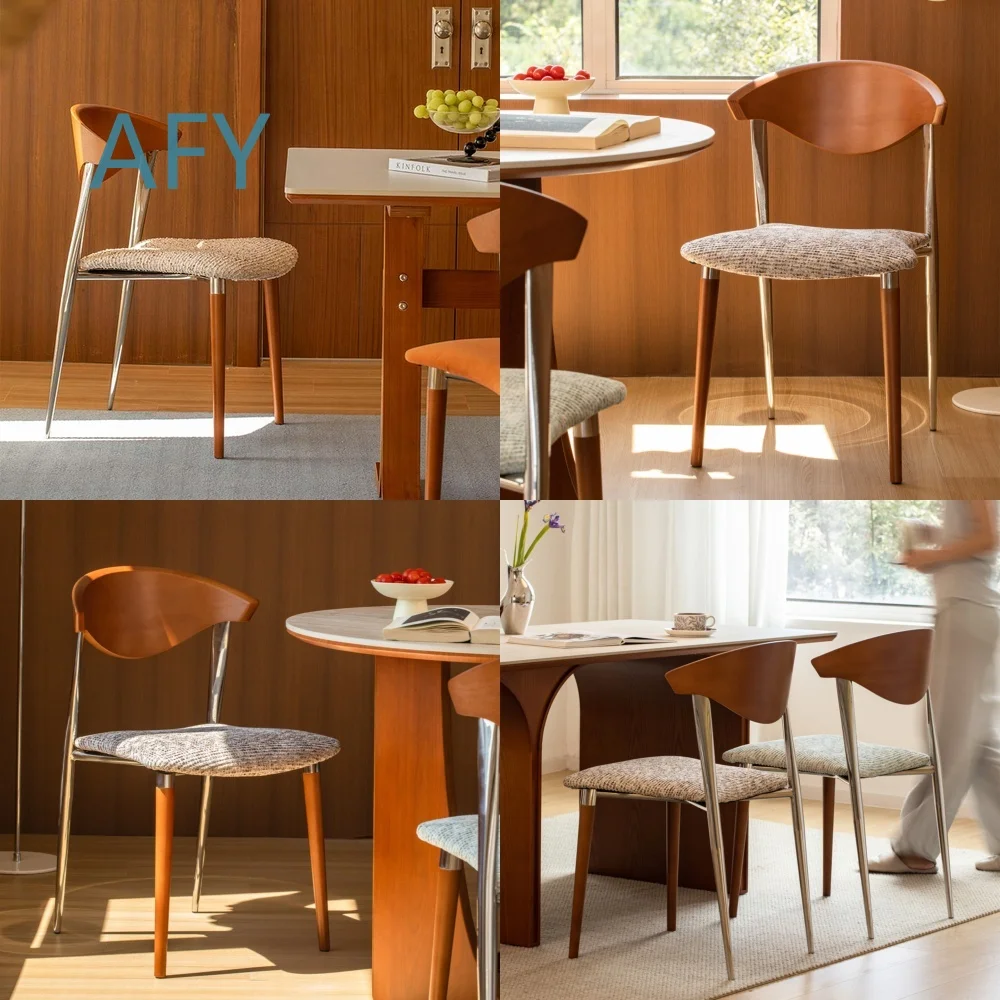 Light Luxury Antique Dining Chair for Home Furnishing Retro Solid Wood Chair for Dining Table Book Table Household Use