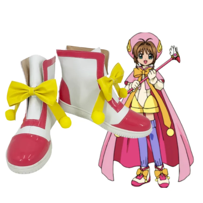 Cardcaptor Sakura Kinomoto Sakura Cosplay Shoes Boots Anime Women Girls TV Version Sakura Party Carnival Halloween Boots