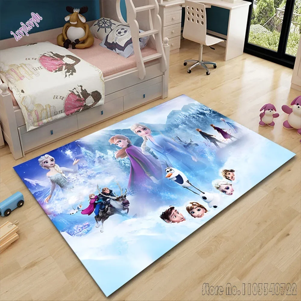 Disney Frozen Princess Rug Carpets 80x120cm Decor for Bathroom Kids Floor Mat Living Room Children's Bedroom Sofa