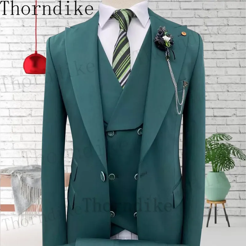 

Thorndike Custom Made Slim Groom Tuxedos Wedding Men Blazer Terno Masculino (Jacket+Pant+Vest) Mens's 3 Pieces Suits