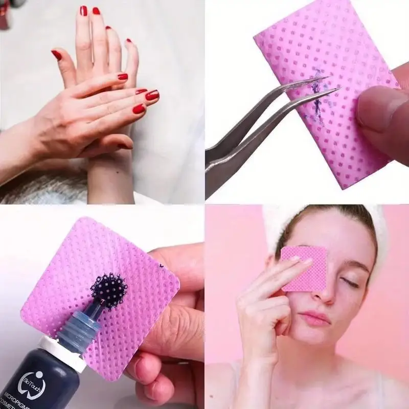 200 Pcs Lint Free Nail Polish Remover Wipes Non-Irritating Eyelash Glue Cleaning Pads for Travel Home Salon Use