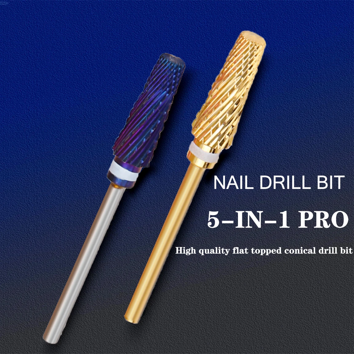 

Новинка 1 шт. 5-в-1 профессиональное вольфрамовое стальное сверло для ногтей Карбид левая и правая рука двойной вращающийся резак для ногтей фотоинструмент