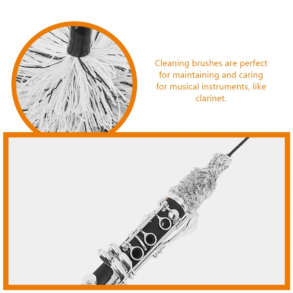 

2 Pcs Cleaning Brush Flute Stick Scrubber Metal Clarinet Maintenance Kit Brushes for Musical Instruments