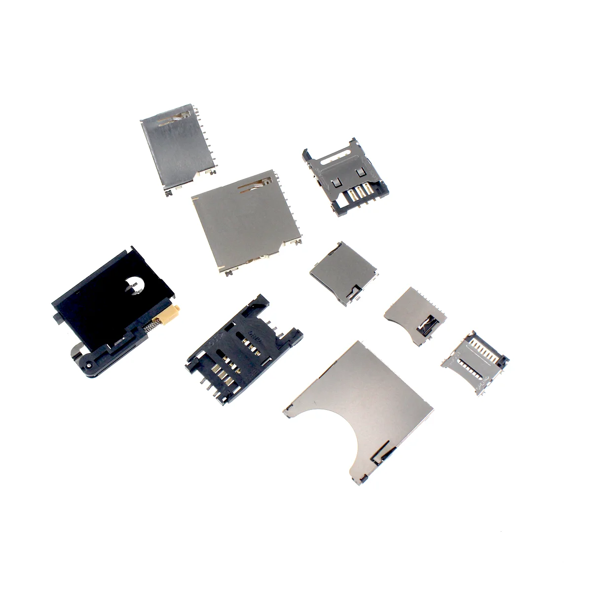 5 Stuks Sd/Mini/Tf/Sim/Nano/Micro-Kaarthouder Kaartsleuf Maat Lang En Kort Lichaam Met Zelf Elastische Flip Cover