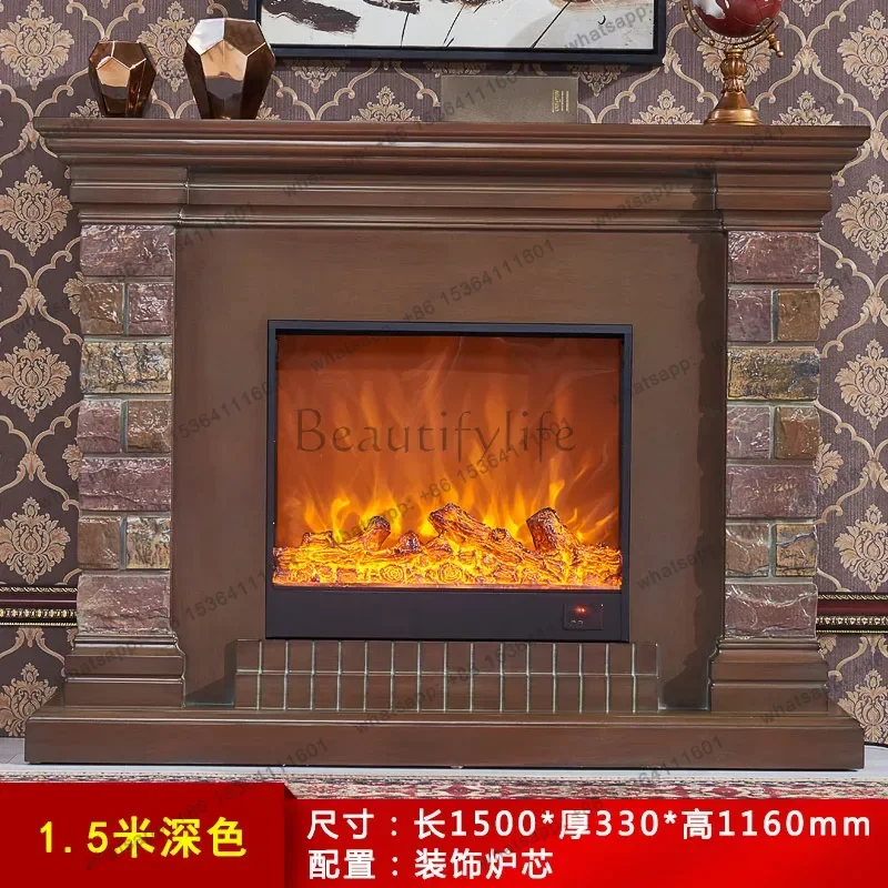 LJY 1.2/1 Meters European American Retro Brick Fireplace Fashion Decorative Cabinet Simulation Charcoal Furnace Core Designer