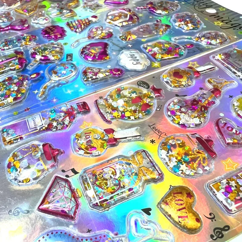 

3D блестящие блестящие наклейки самоклеящиеся блестящие ремесленные тряски пухлые наклейки из фольги для декоративного скрапбукинга для девочек DIY подарочная игрушка