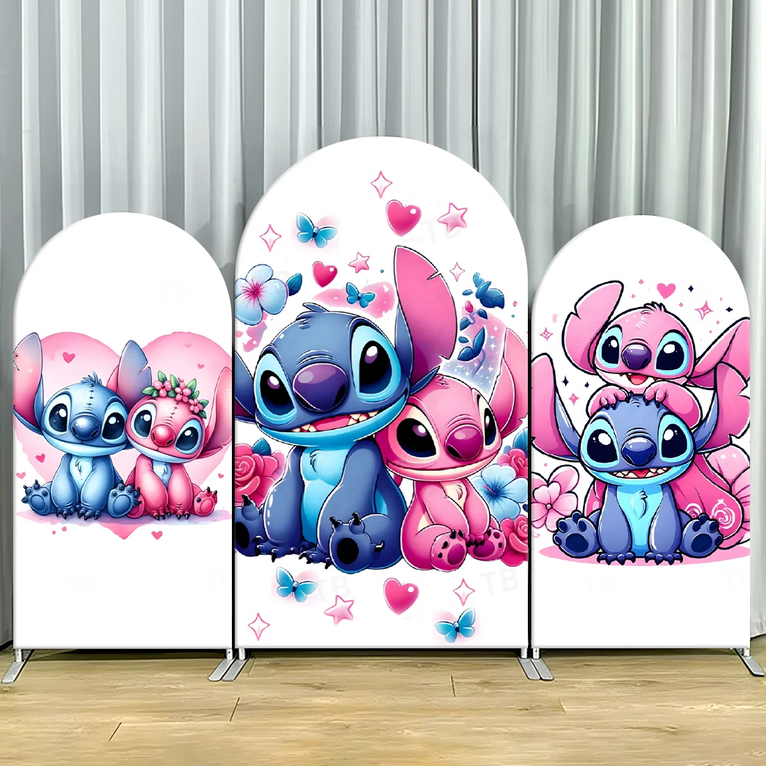 

TB Disney Lilo & Stitch Theme Arch Backdrop Cover for Kids Birthday Party Decoration Photograph Background Wall Baby Shower Prop