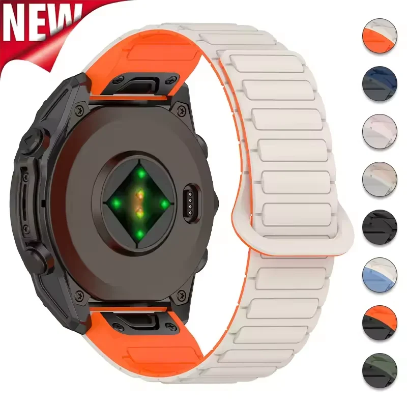 Neues 20/22/26 mm Magnetband für Garmin Fenix 8 7X 7 7Pro 7S 6X 6 6S 5X 5S Plus Enduro 2 Forerunner 955 Silikon-Schnellarmband