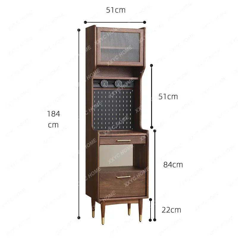 DV    Log Japanese Multifunctional Black Walnut Side Cabinet Storage Locker
