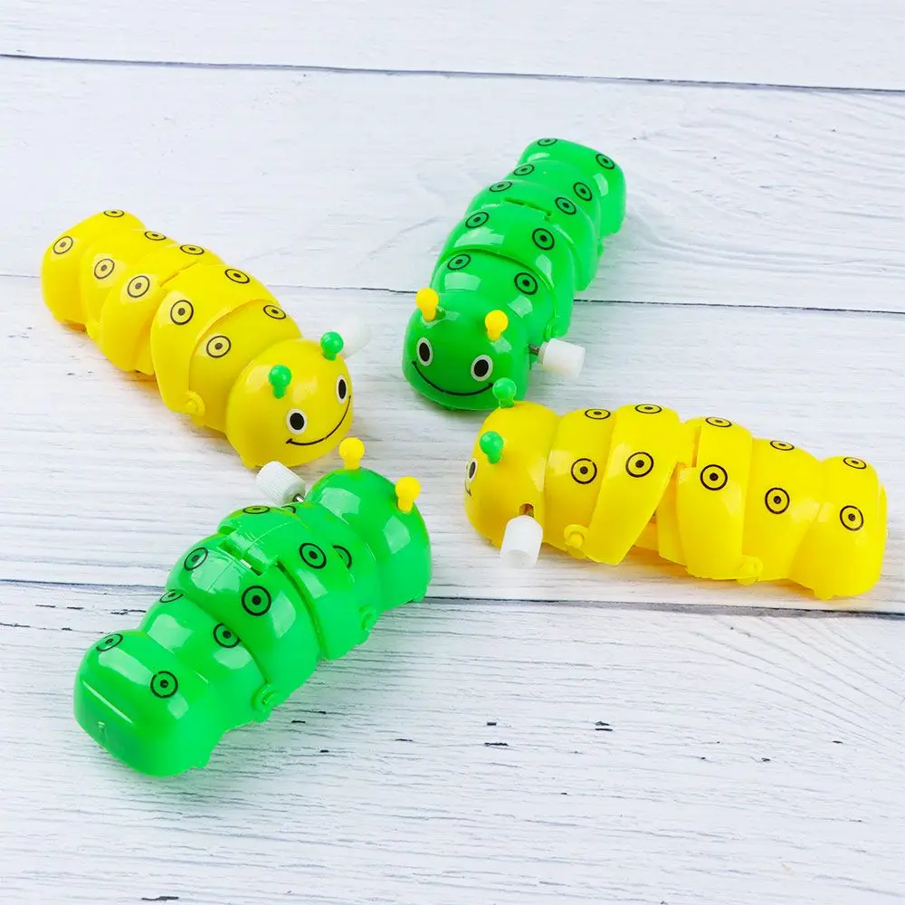 Color Random Lovely Plastic Classic Wind Up Toy Clockwork Toy Cartoon Caterpillar Shape