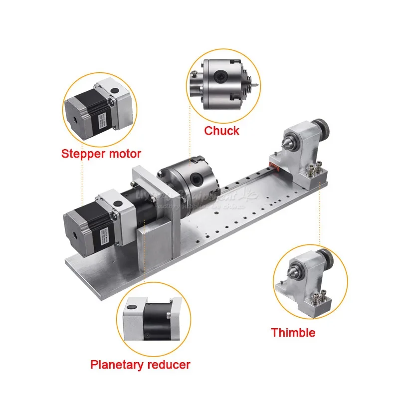 Nema23 57mm Moter paso a paso 4. ° eje giratorio Gapless para máquina enrutadora Cnc