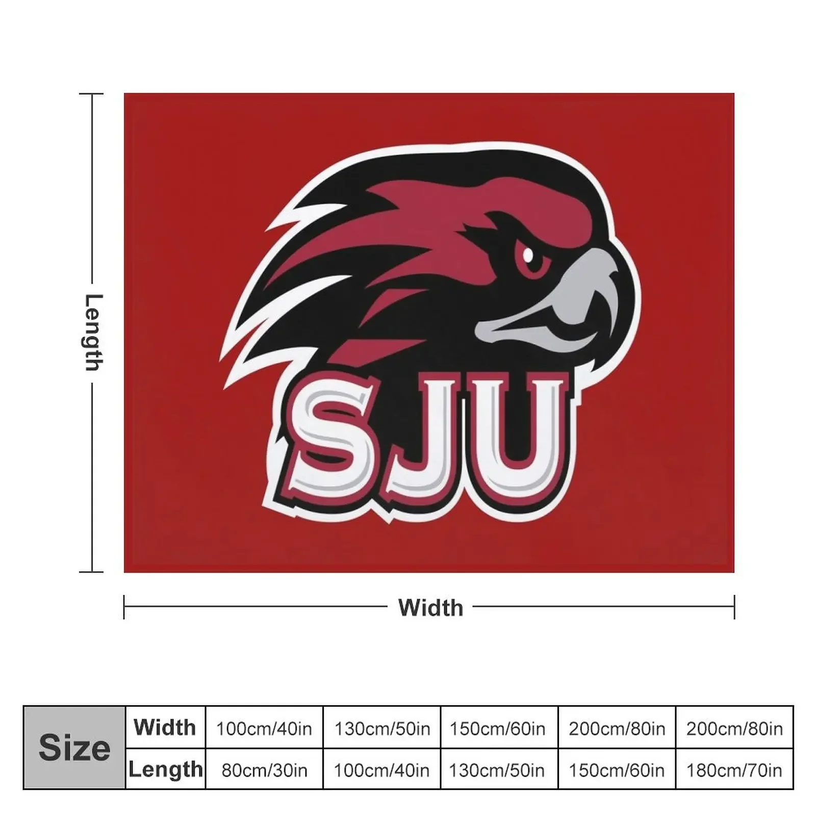 Saint_Joseph's_Hawks Throw Blanket valentine gift ideas Flannel Fabric Blankets