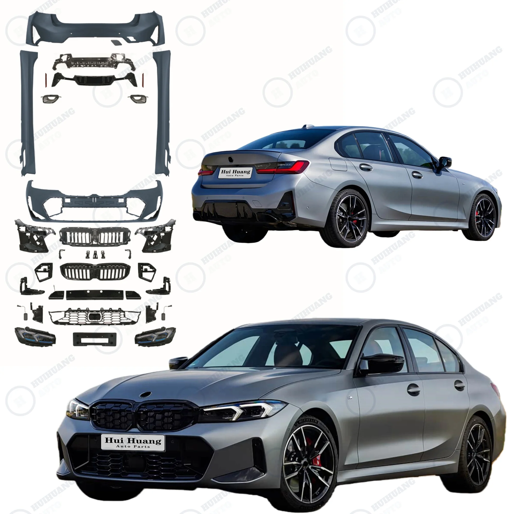 New Arrival Body Kit for  3 G20 2019 2020 2021 2022 Upgrade to 2023 G20 LCI M-Tech Style Front Rear Bumper Grille Lamp Assy