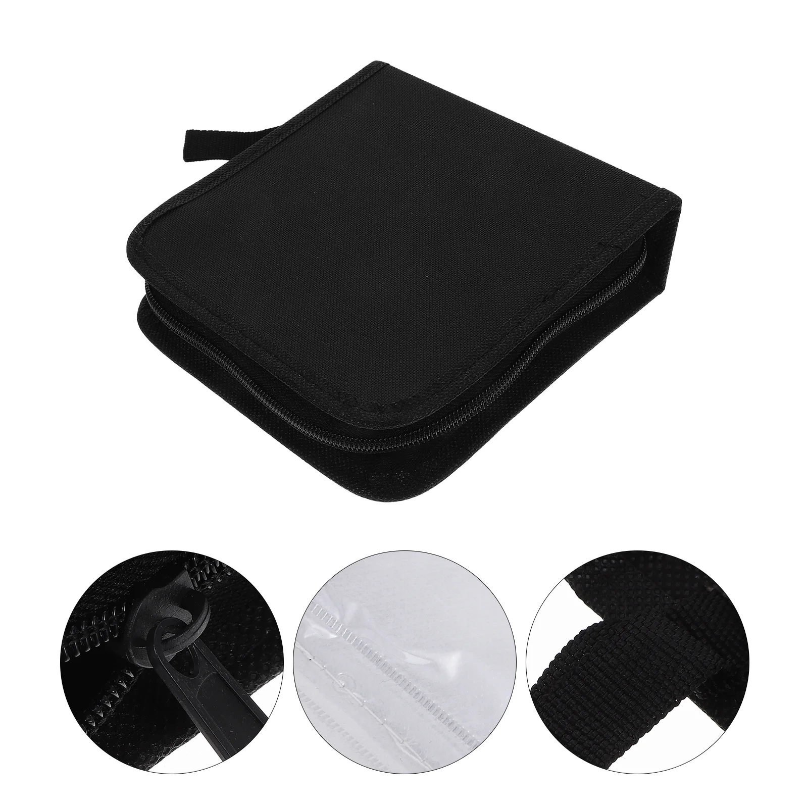 Cd Case Holder Dvd Storage Box ganizer With Zipper Closure Hard Disc Bags Cases Blue Color Cd Binder Cd Holder Car - Image 5