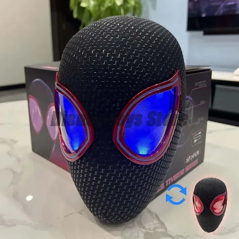 

Marvel Gwen Miles Spiderman Spider Man Mask Anime Figure Luxury Helmet Rechargeable Remote Eyes Movable Mask Cosplay Gift Toys