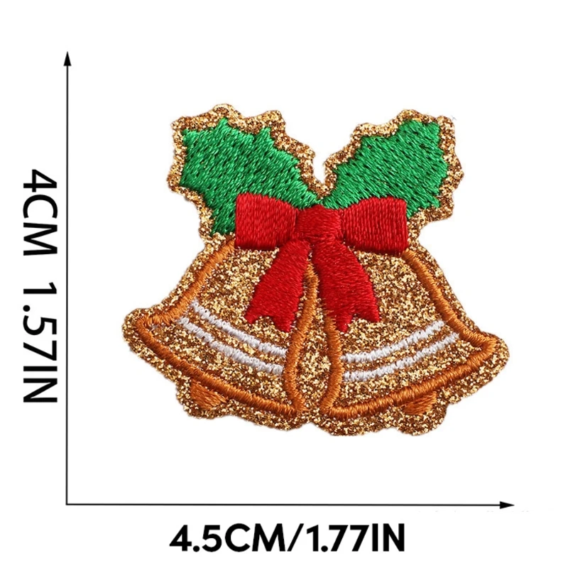 Parches bordados hierro navideño para decoración ropa vaquera, regalo DIY, venta directa