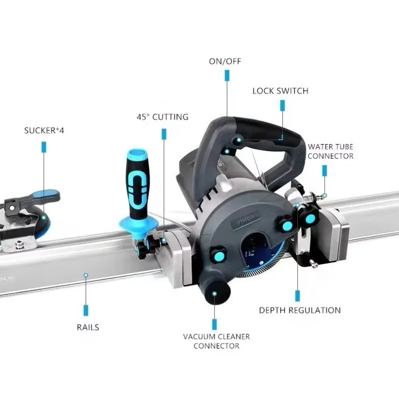 

Electric Large Format Tile Track Cutter Dekton Neolith Slab Gres Porcelain Marble Guide Rail 45 Degree Cutter Machine
