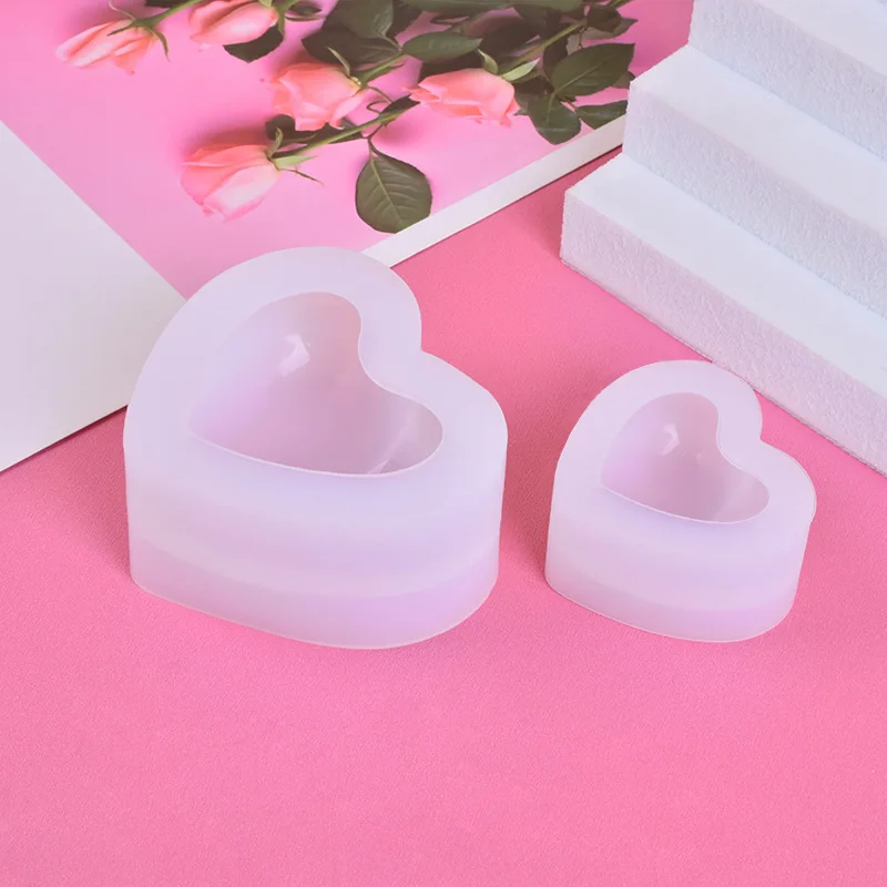 3D Liebeskerzen-Silikonform DIY Herzförmige Kristall-Handwerksform für Harz, Seife, Gips, Eiswürfel, Valentinstag-Geschenke