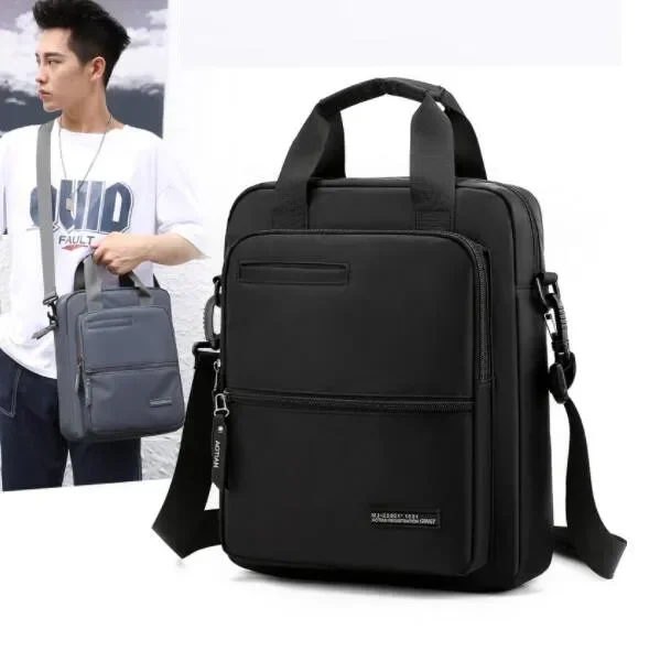 Bolsa de ombro impermeável para homens, bolsa de nylon, bolsa crossbody, maleta casual, escritório de negócios, alta qualidade, 13"