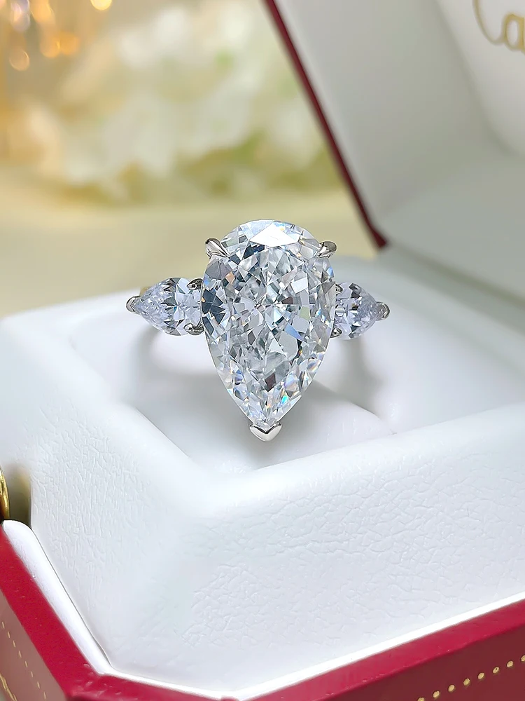 

Fashion Jewelry S925 Sterling Silver European and American Fashion Luxury S925 Silver Set High Carbon Diamond Water Drop 11 * 17