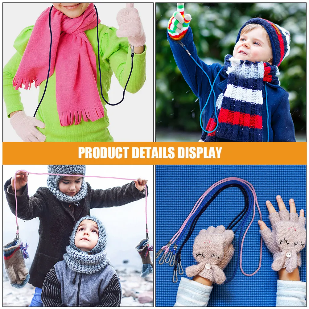

3Pcs Anti-Lost Glove Lanyard for Kids Strong Nylon Mitten Clips Winter Glove Strap Easy Carry Neck Hanging Rope